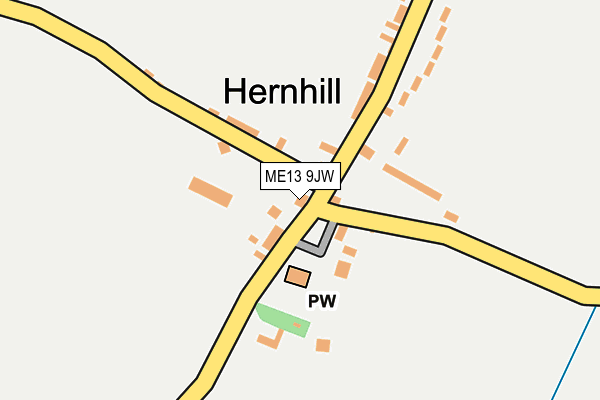 ME13 9JW map - OS OpenMap – Local (Ordnance Survey)