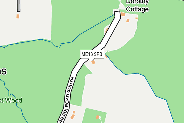 ME13 9PB map - OS OpenMap – Local (Ordnance Survey)