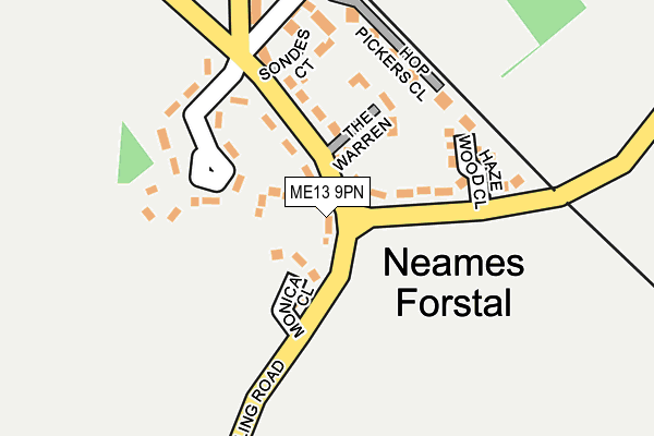 ME13 9PN map - OS OpenMap – Local (Ordnance Survey)