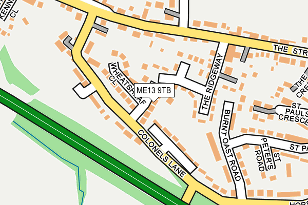 ME13 9TB map - OS OpenMap – Local (Ordnance Survey)