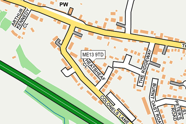 ME13 9TD map - OS OpenMap – Local (Ordnance Survey)