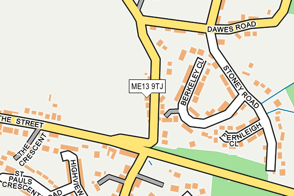 ME13 9TJ map - OS OpenMap – Local (Ordnance Survey)
