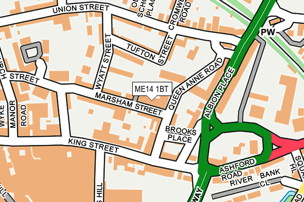 ME14 1BT map - OS OpenMap – Local (Ordnance Survey)