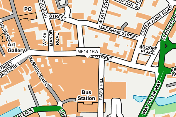 ME14 1BW map - OS OpenMap – Local (Ordnance Survey)
