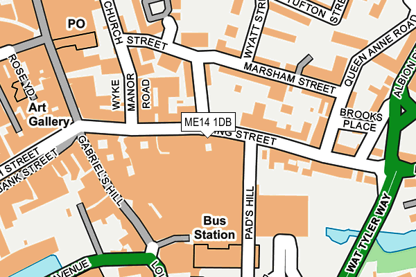 ME14 1DB map - OS OpenMap – Local (Ordnance Survey)