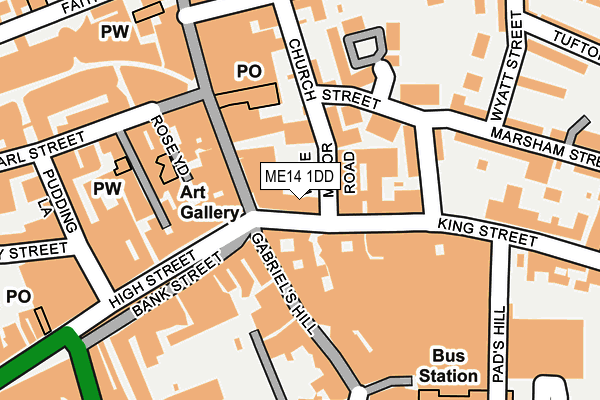 ME14 1DD map - OS OpenMap – Local (Ordnance Survey)