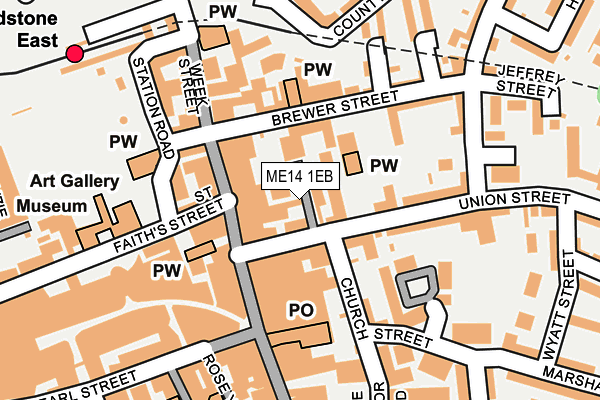 ME14 1EB map - OS OpenMap – Local (Ordnance Survey)