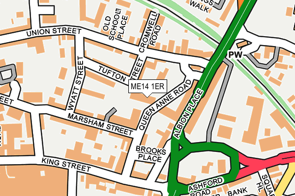 ME14 1ER map - OS OpenMap – Local (Ordnance Survey)