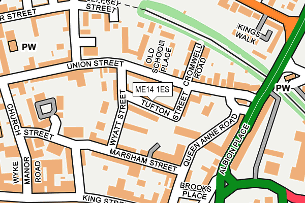 ME14 1ES map - OS OpenMap – Local (Ordnance Survey)