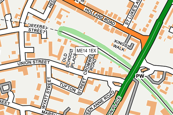 ME14 1EX map - OS OpenMap – Local (Ordnance Survey)