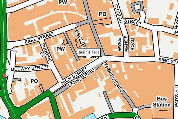 ME14 1HJ map - OS OpenMap – Local (Ordnance Survey)