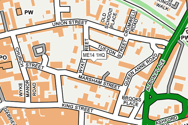 ME14 1HQ map - OS OpenMap – Local (Ordnance Survey)
