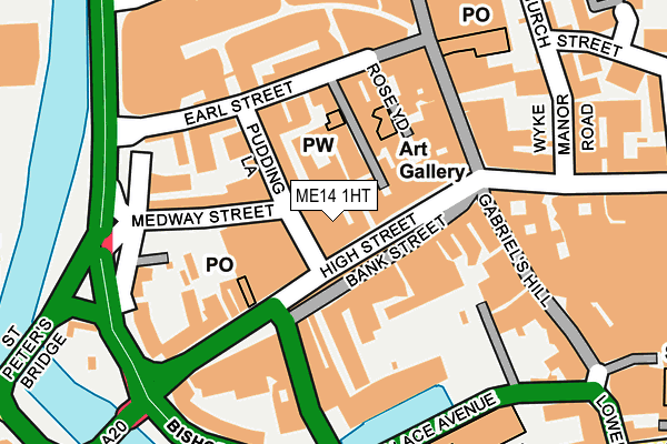 ME14 1HT map - OS OpenMap – Local (Ordnance Survey)
