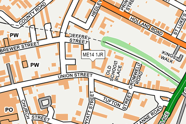 ME14 1JR map - OS OpenMap – Local (Ordnance Survey)