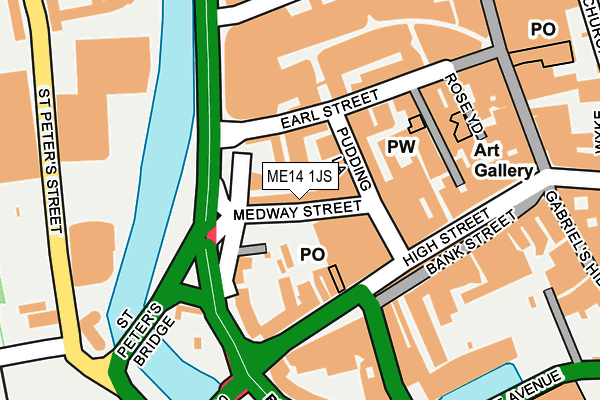 ME14 1JS map - OS OpenMap – Local (Ordnance Survey)