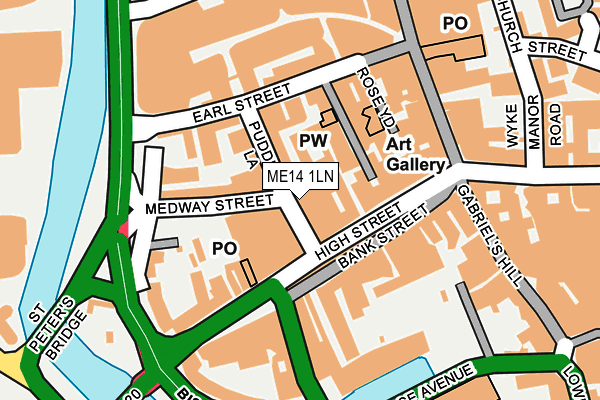 ME14 1LN map - OS OpenMap – Local (Ordnance Survey)