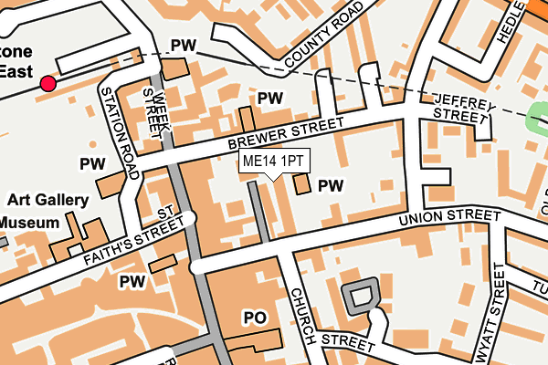 ME14 1PT map - OS OpenMap – Local (Ordnance Survey)