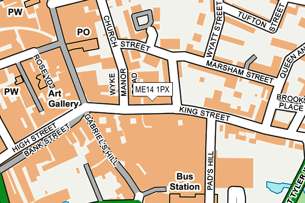 ME14 1PX map - OS OpenMap – Local (Ordnance Survey)
