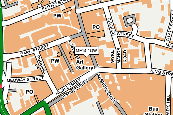 ME14 1QW map - OS OpenMap – Local (Ordnance Survey)