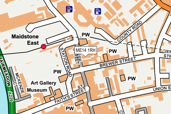 ME14 1RH map - OS OpenMap – Local (Ordnance Survey)