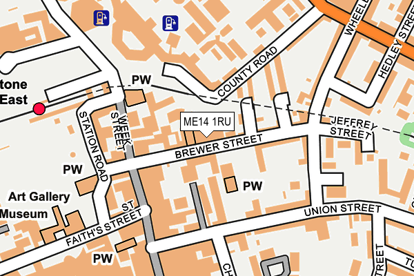 ME14 1RU map - OS OpenMap – Local (Ordnance Survey)