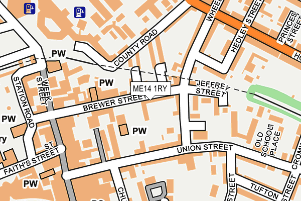 ME14 1RY map - OS OpenMap – Local (Ordnance Survey)