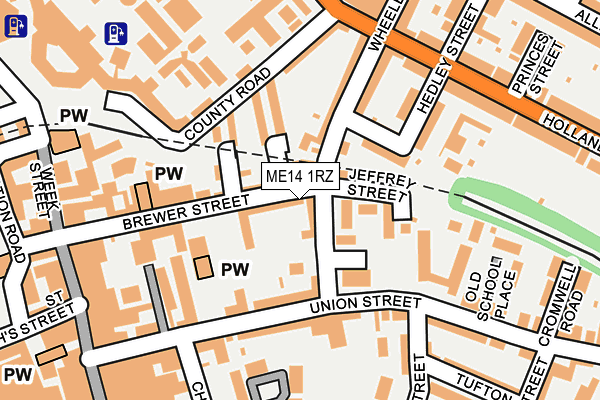 ME14 1RZ map - OS OpenMap – Local (Ordnance Survey)