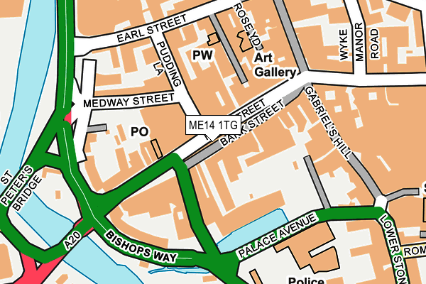ME14 1TG map - OS OpenMap – Local (Ordnance Survey)
