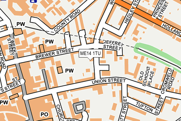 ME14 1TU map - OS OpenMap – Local (Ordnance Survey)