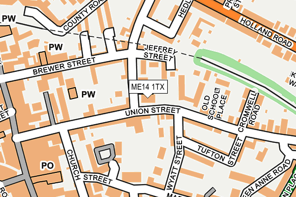 ME14 1TX map - OS OpenMap – Local (Ordnance Survey)