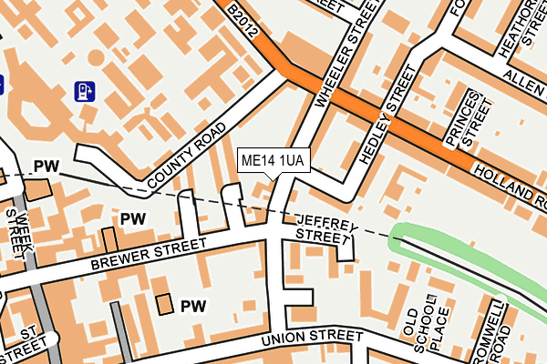 ME14 1UA map - OS OpenMap – Local (Ordnance Survey)