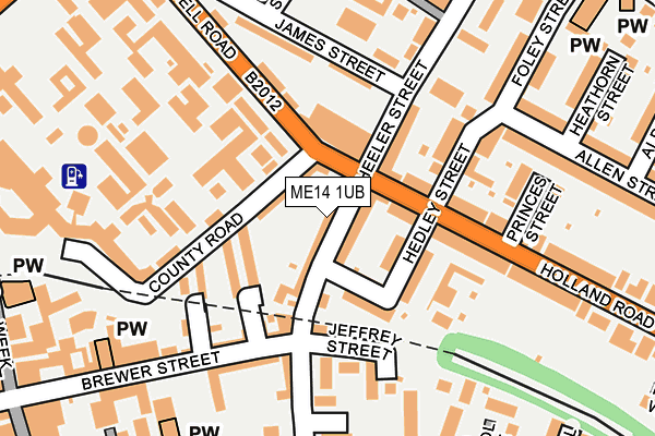 ME14 1UB map - OS OpenMap – Local (Ordnance Survey)