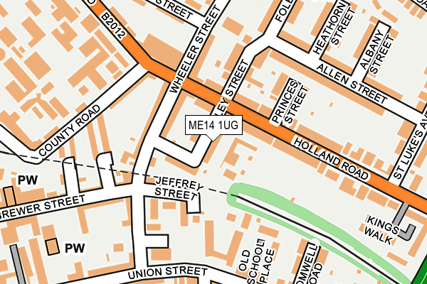 ME14 1UG map - OS OpenMap – Local (Ordnance Survey)