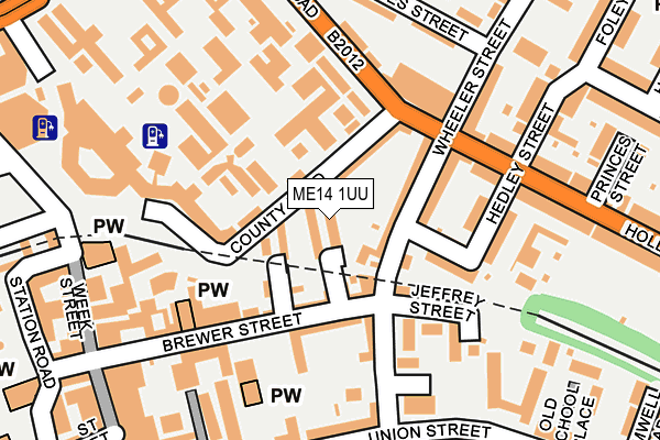 ME14 1UU map - OS OpenMap – Local (Ordnance Survey)