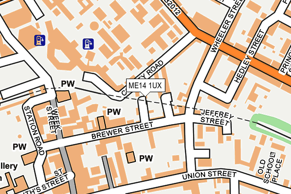 ME14 1UX map - OS OpenMap – Local (Ordnance Survey)