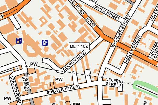 ME14 1UZ map - OS OpenMap – Local (Ordnance Survey)