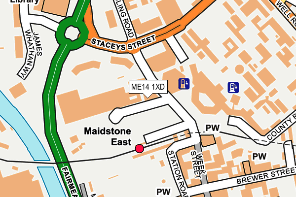 ME14 1XD map - OS OpenMap – Local (Ordnance Survey)