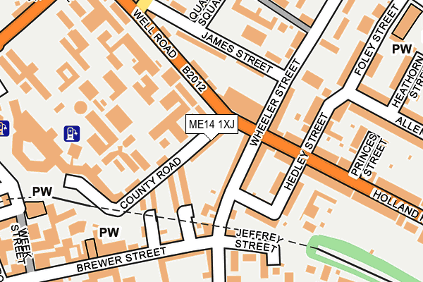 ME14 1XJ map - OS OpenMap – Local (Ordnance Survey)
