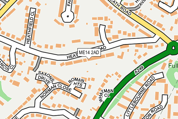 ME14 2AD map - OS OpenMap – Local (Ordnance Survey)