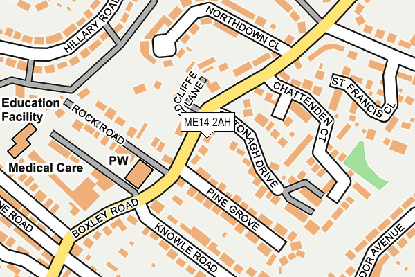 ME14 2AH map - OS OpenMap – Local (Ordnance Survey)