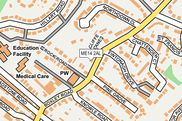 ME14 2AL map - OS OpenMap – Local (Ordnance Survey)