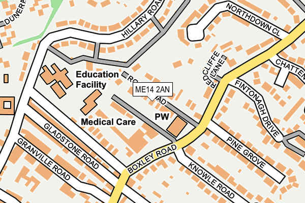 ME14 2AN map - OS OpenMap – Local (Ordnance Survey)