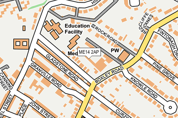 ME14 2AP map - OS OpenMap – Local (Ordnance Survey)