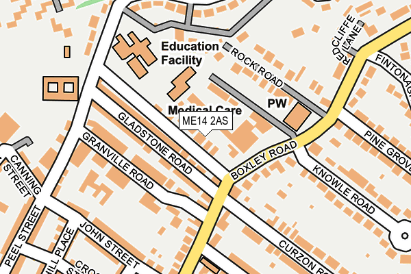 ME14 2AS map - OS OpenMap – Local (Ordnance Survey)