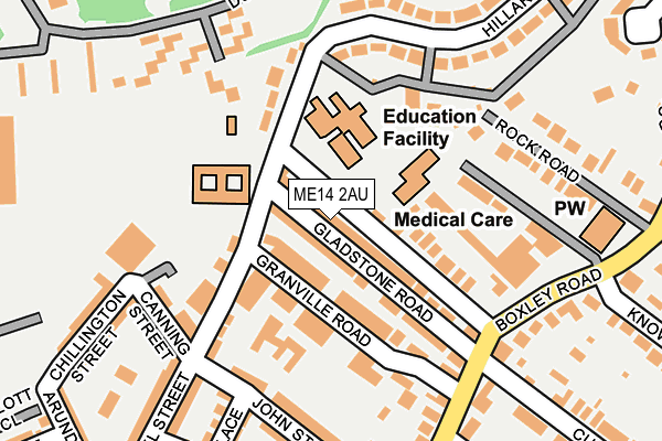 ME14 2AU map - OS OpenMap – Local (Ordnance Survey)