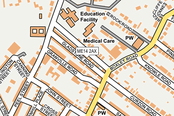 ME14 2AX map - OS OpenMap – Local (Ordnance Survey)