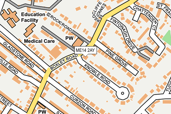 ME14 2AY map - OS OpenMap – Local (Ordnance Survey)