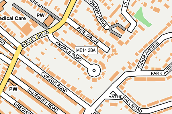 ME14 2BA map - OS OpenMap – Local (Ordnance Survey)