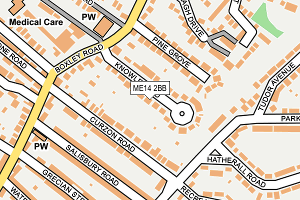 ME14 2BB map - OS OpenMap – Local (Ordnance Survey)