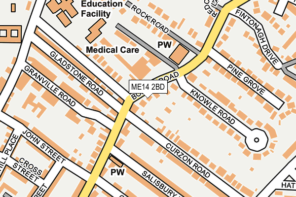 ME14 2BD map - OS OpenMap – Local (Ordnance Survey)
